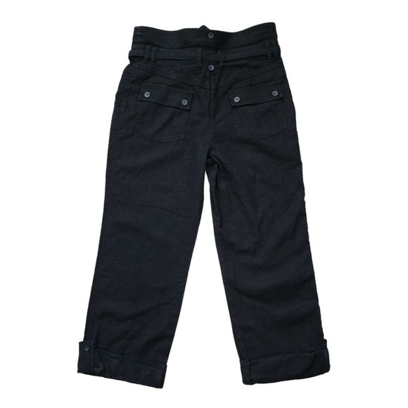 For The Republic NWT Black Tie Solid Cuffed Pants 10 - Picture 2 of 5